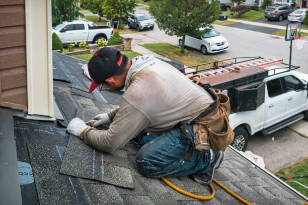 Professional Roofing technician working in Emden, IL